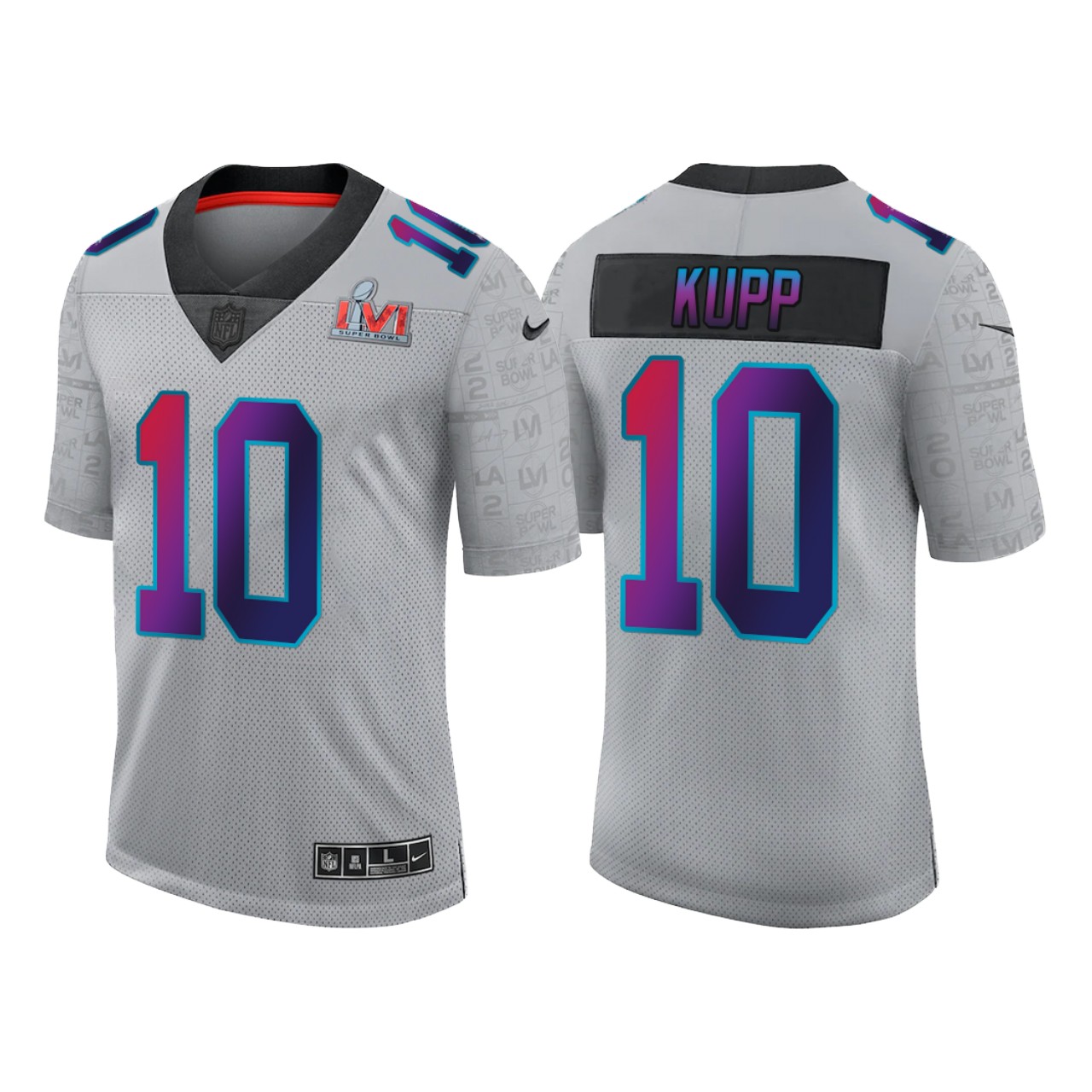 Men's Grey Los Angeles Rams #10 Cooper Kup 2022 Super Bowl LVI Limited Stitched Jersey